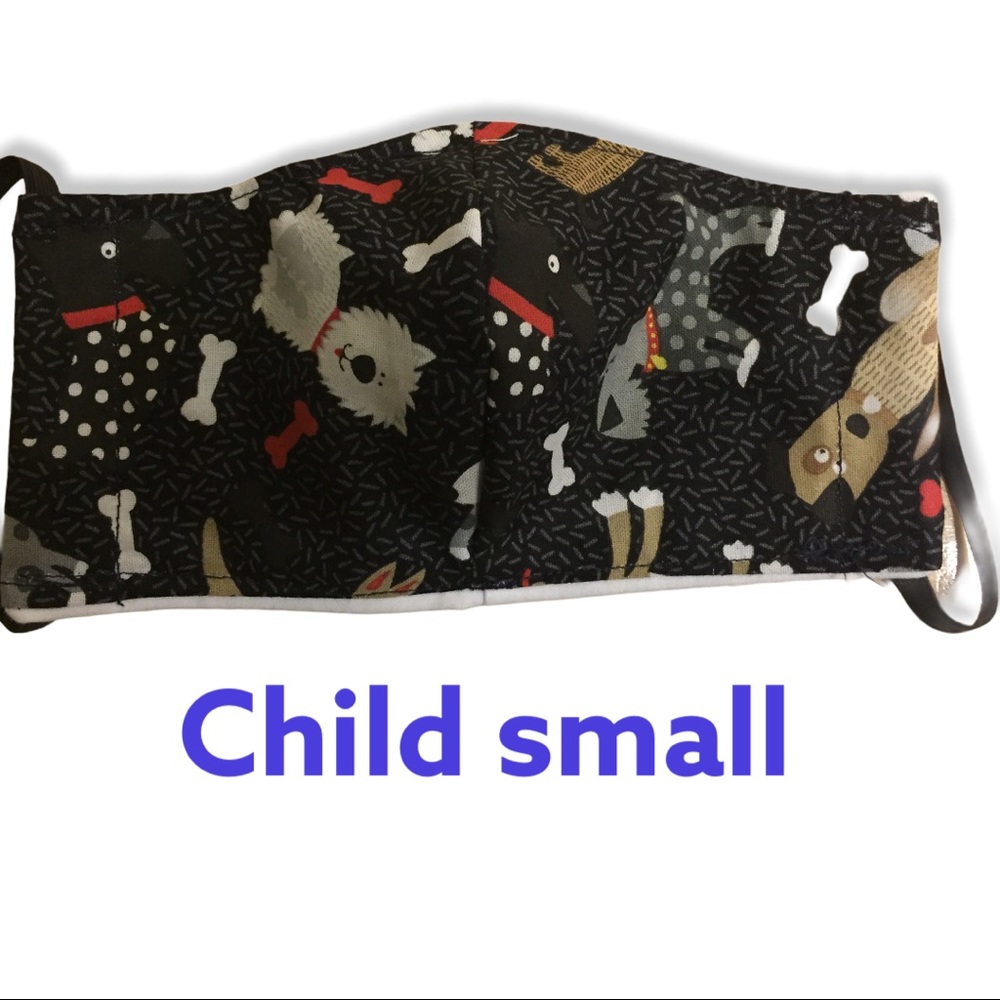 Dogs and bones child small cotton face mask